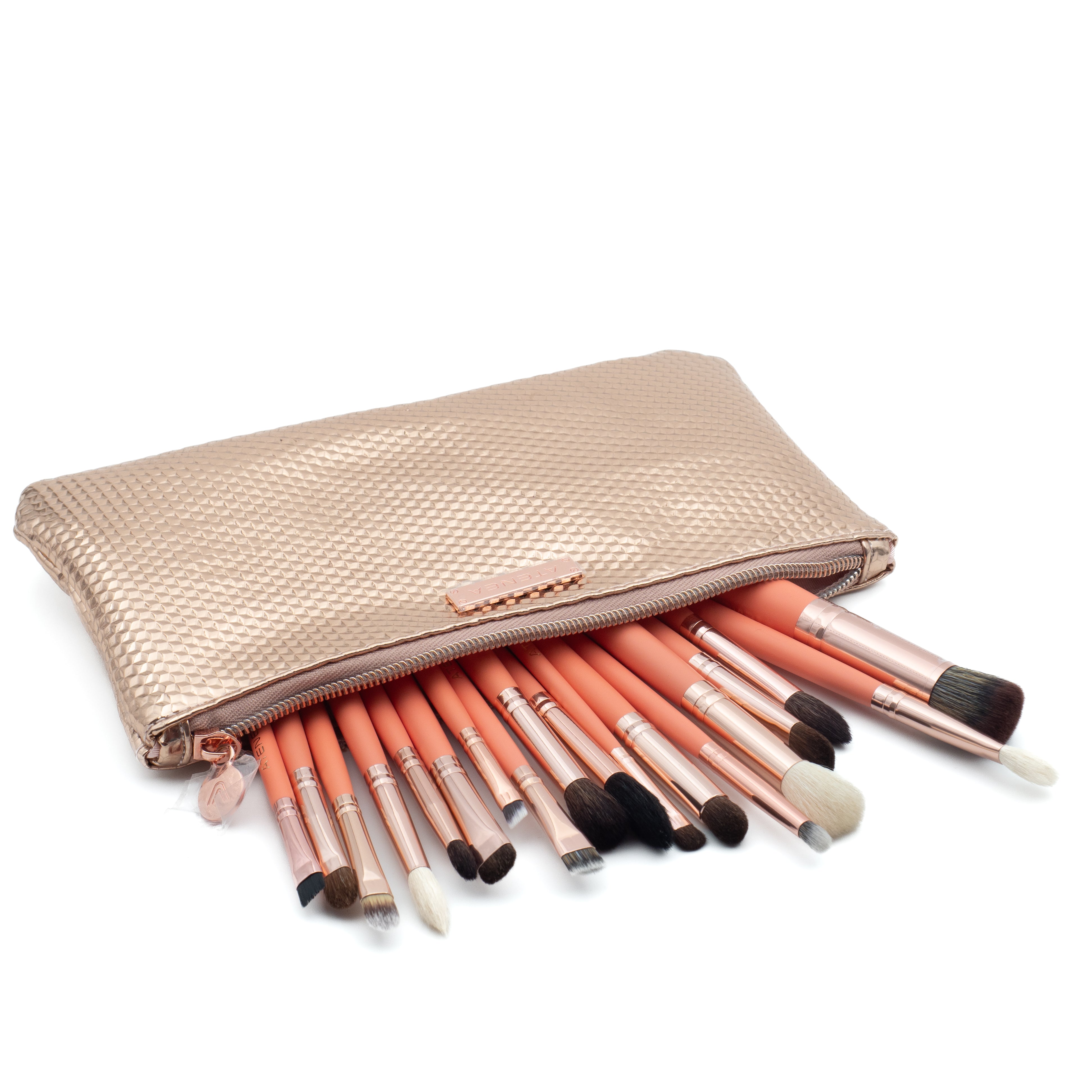 KIT DE BROCHAS DE MAQUILLAJE CORAL LIFE X18 PCS