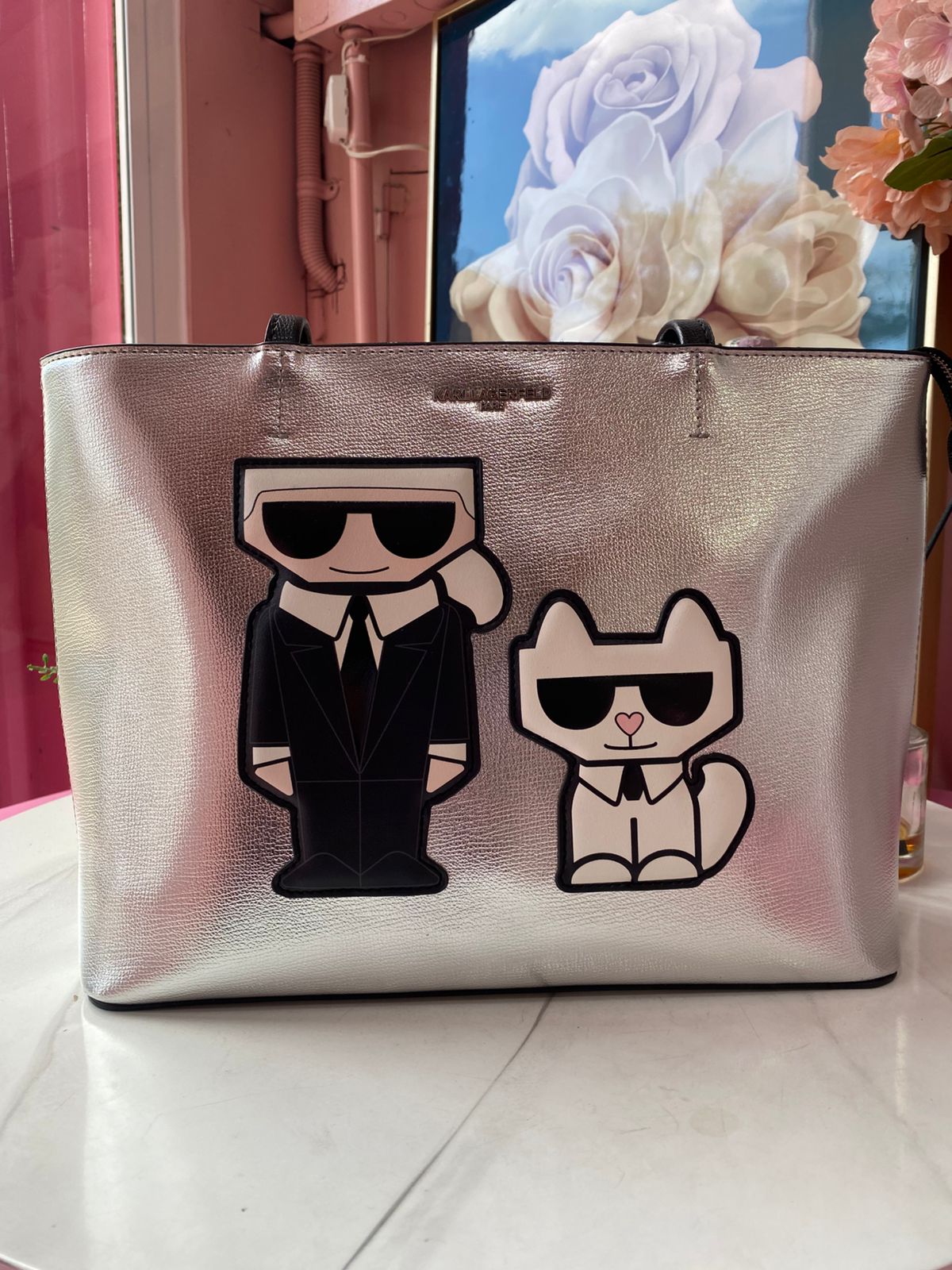 Bolso plateado grande Karl - Original
